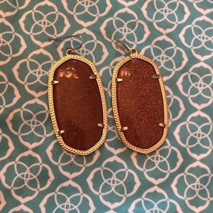 Kendra Scott Elle Gold Drop Earrings in Orange